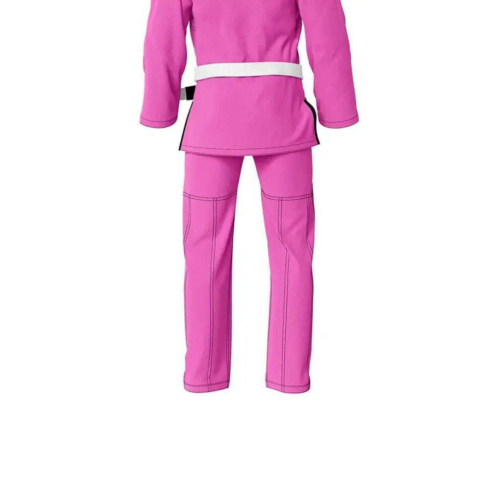 Tiger Claw Karate Uniform 8 Oz Medium Pink Black 100% Cotton - Image 3